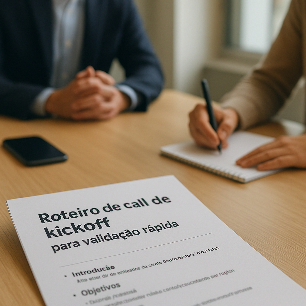 Roteiro: Roteiro de call de kickoff — para validação rápida