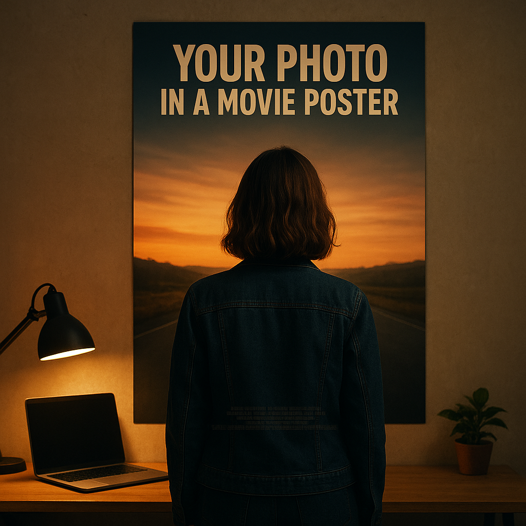 Sua foto em pôster de filme