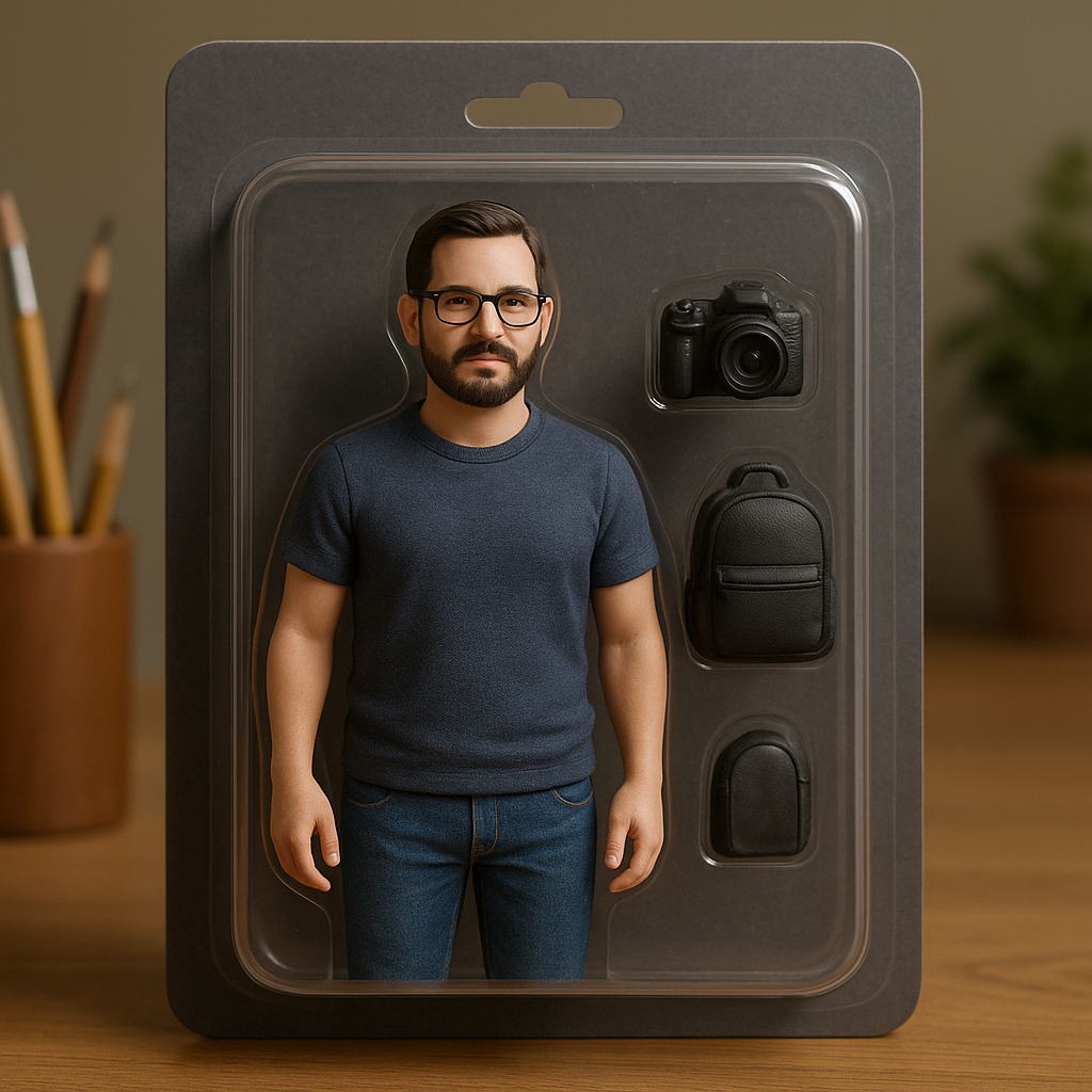 Boneco colecionável a partir da sua foto