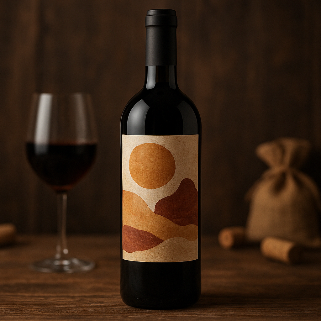 Still de rótulo de vinho ou bebida artesanal