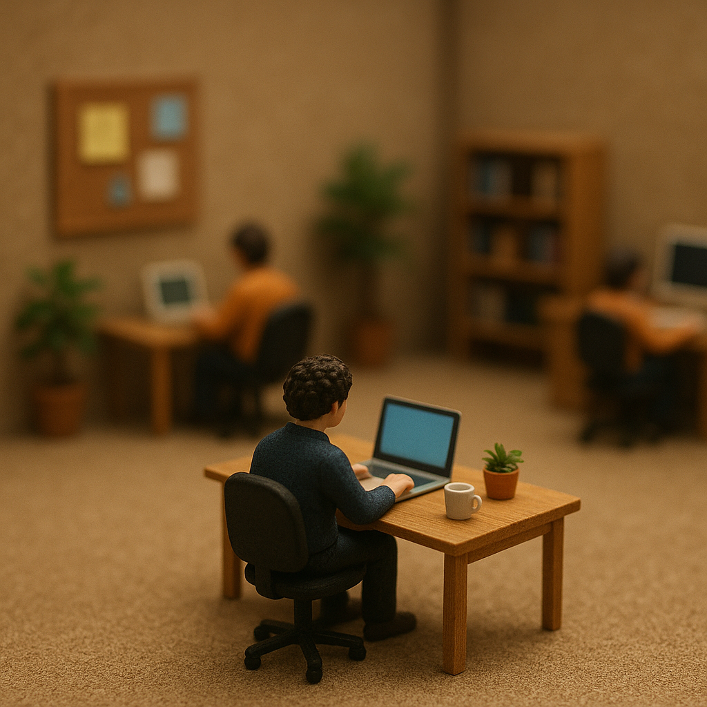 Cena em miniatura estilo diorama