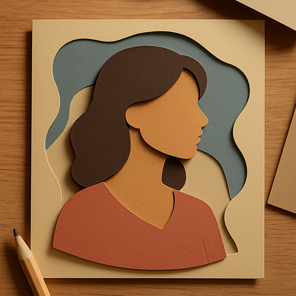Retrato em recorte de papel (paper cut)