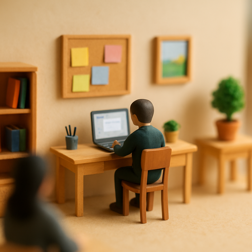 Cena em miniatura estilo diorama