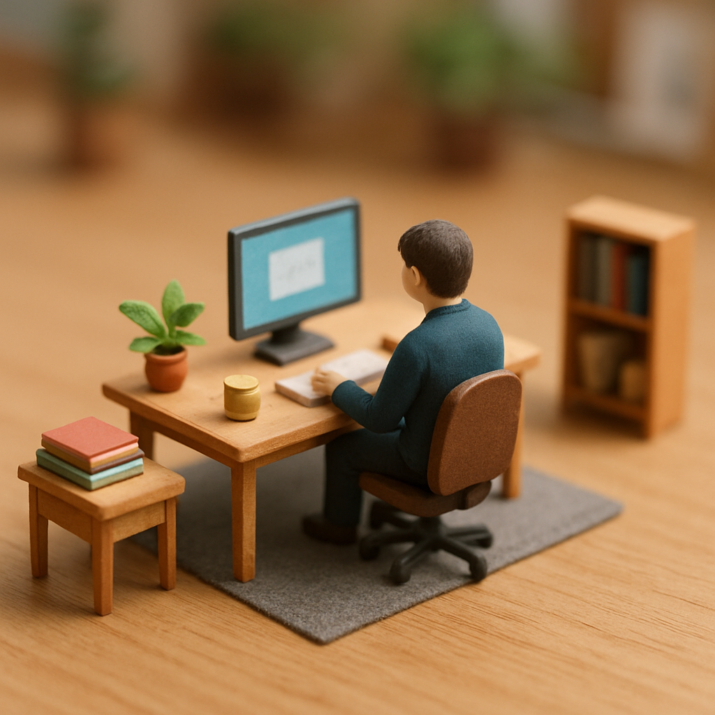 Cena em miniatura estilo diorama