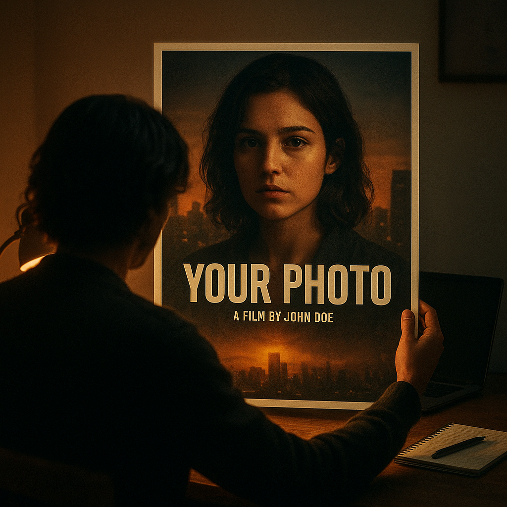 Sua foto em pôster de filme