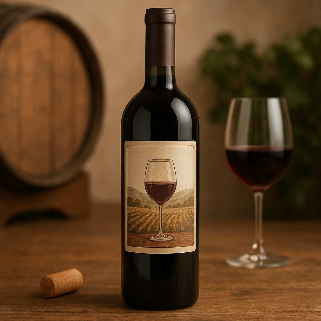 Still de rótulo de vinho ou bebida artesanal