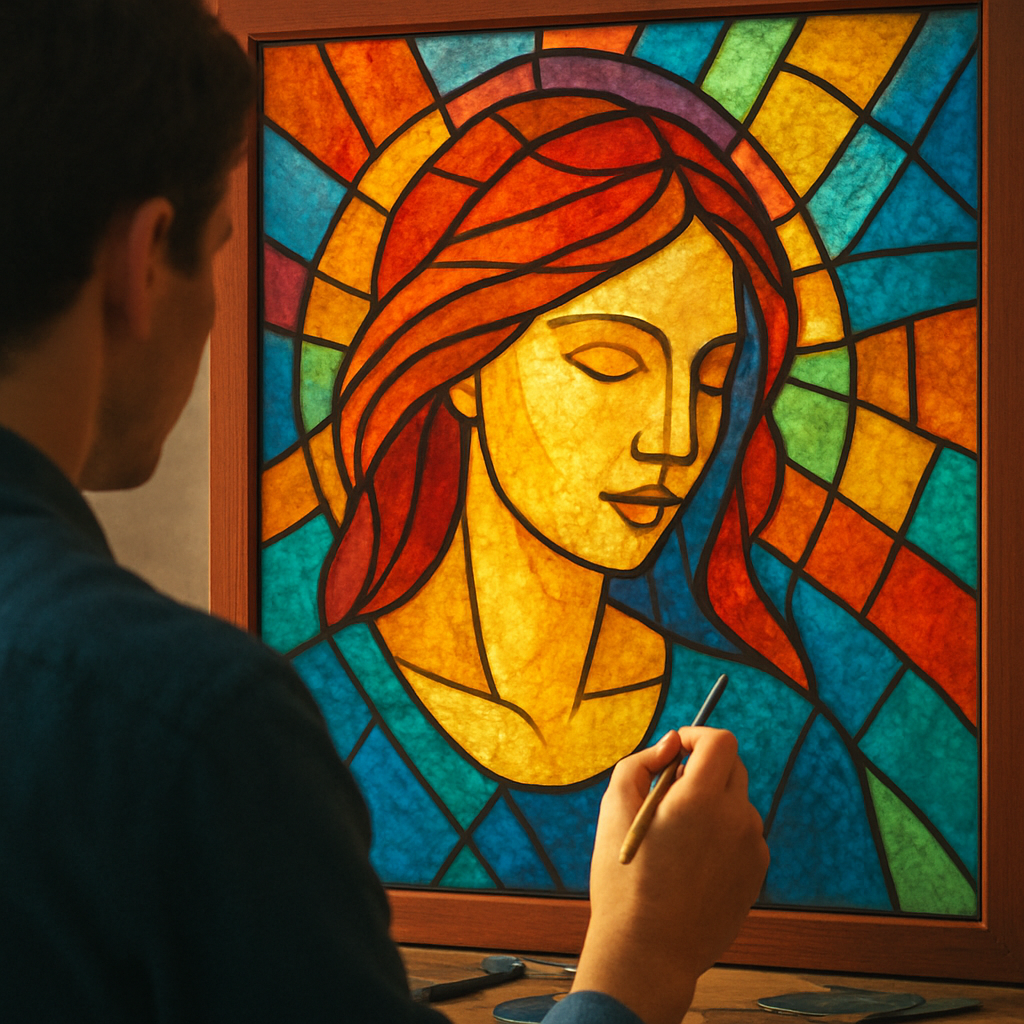 Retrato em vitral