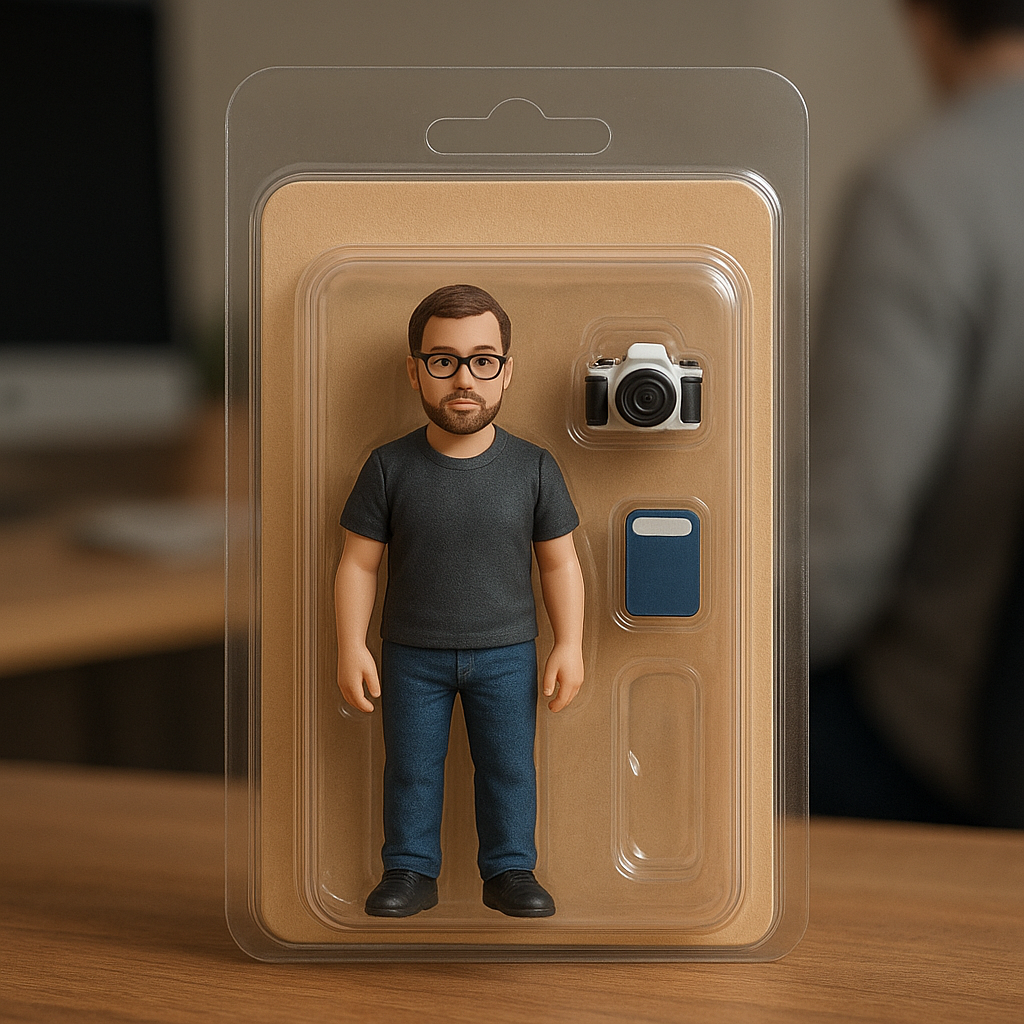 Boneco colecionável a partir da sua foto