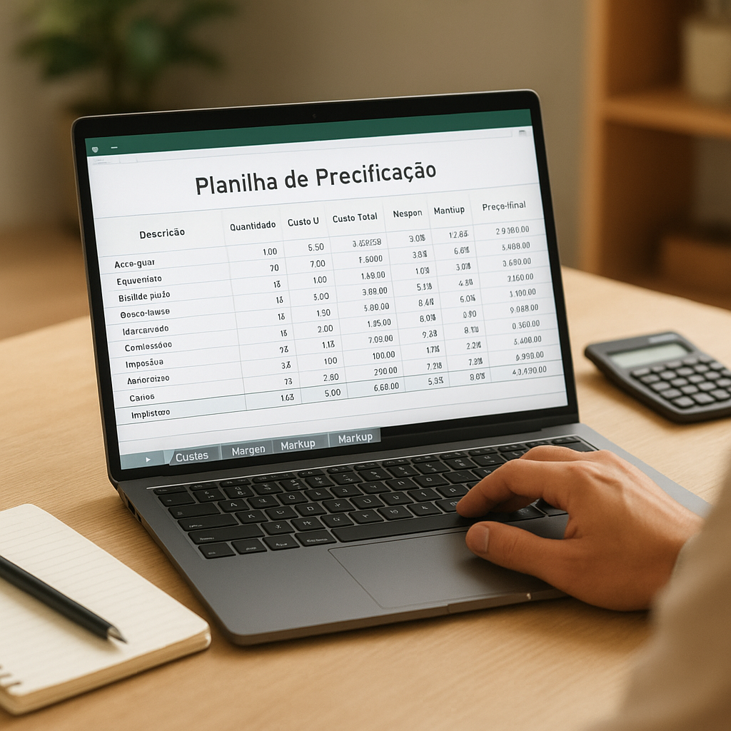 Planilha de Precificação: Custos, Margem e Markup no Excel