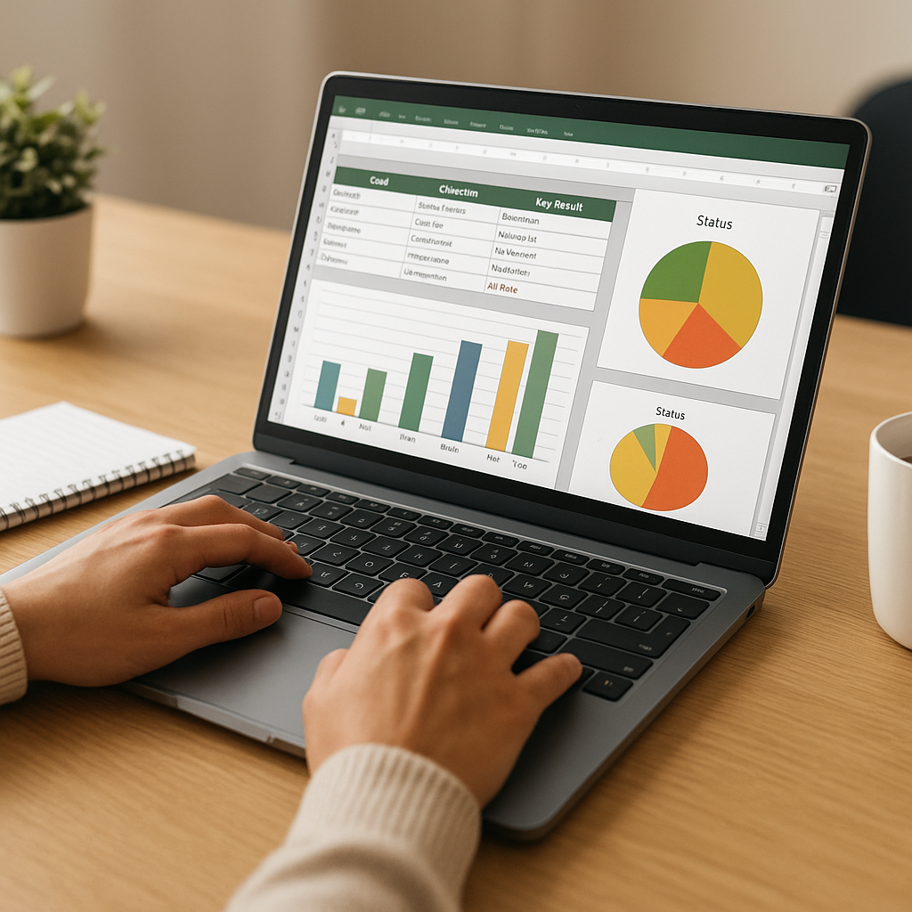 Planilha de Metas e OKRs com Dashboard de Progresso