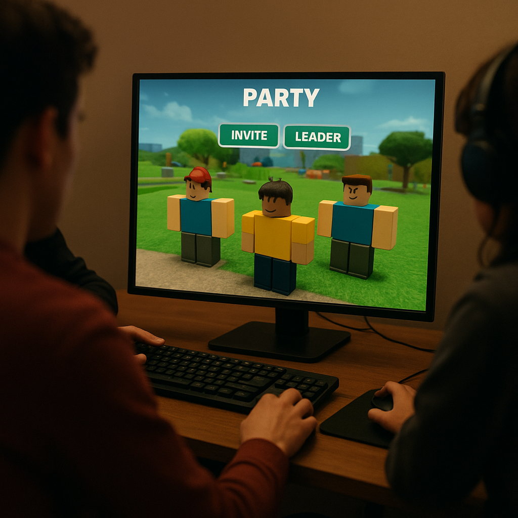 Party Roblox: Convites, Líder e Teleporte em Grupo